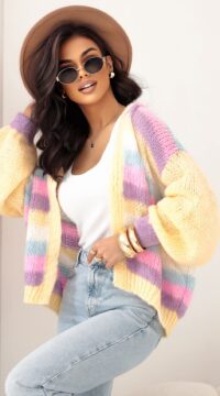 Oversize summer striped cardigan