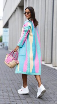 Multicolour striped cardigan