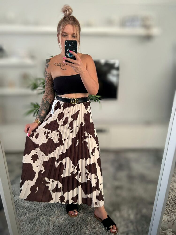 Spódnica plisowana oreo zebra