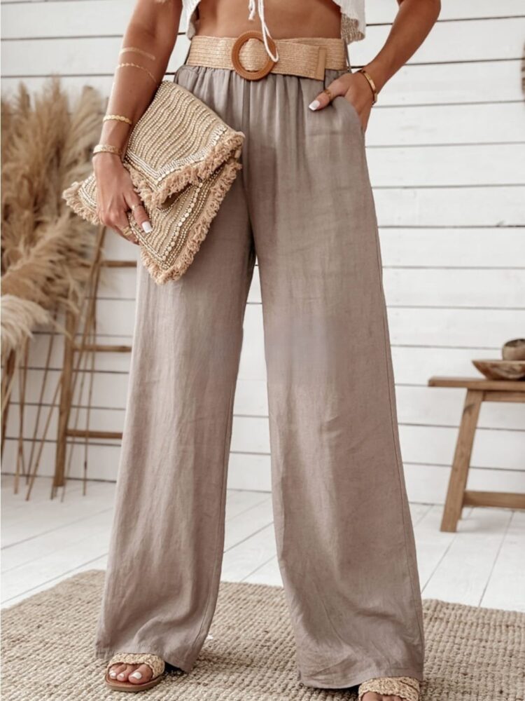 Trousers with belt viscose