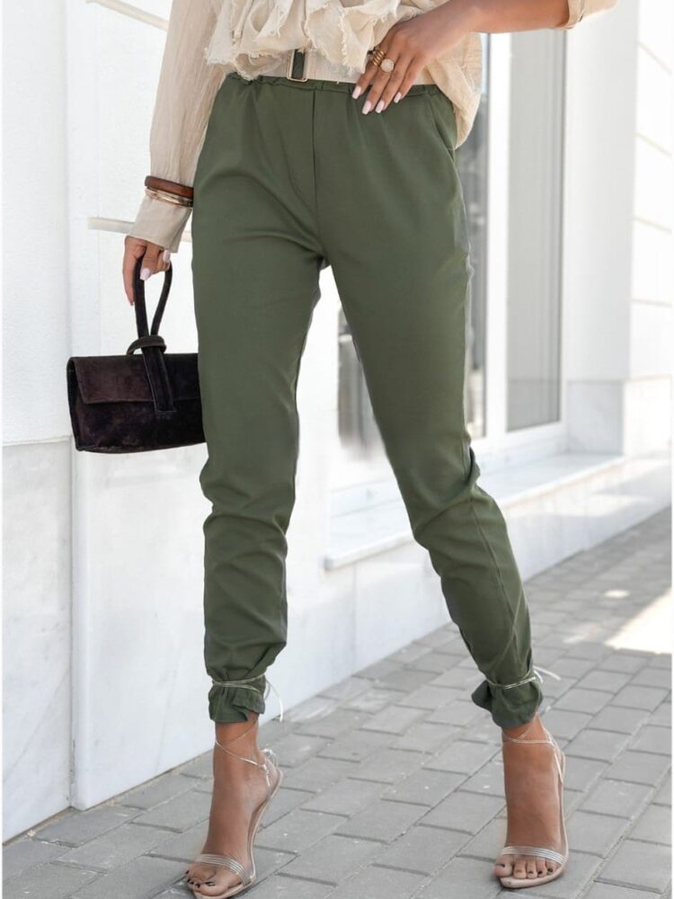 Cigarette trousers with elastic waistband