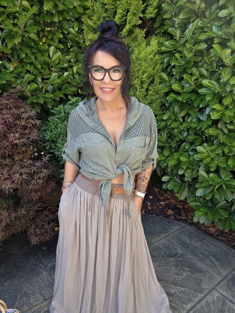 Waistband viscose skirt flowy maxi