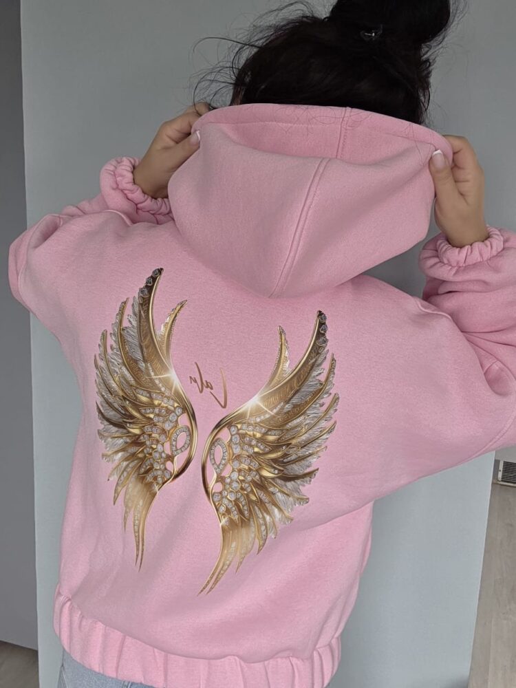 LaLu zip-up sweatshirt two colour wings
