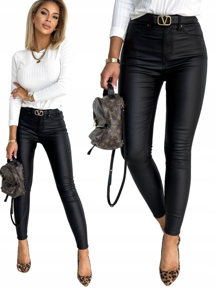 Spodnie woskowane czarne druga skóra