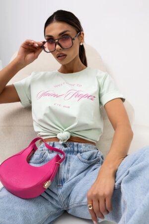T-shirt zawijany rękaw Saint Tropez