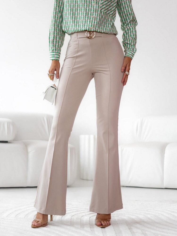 Bell-bottomed trousers with a sewn-in waistband