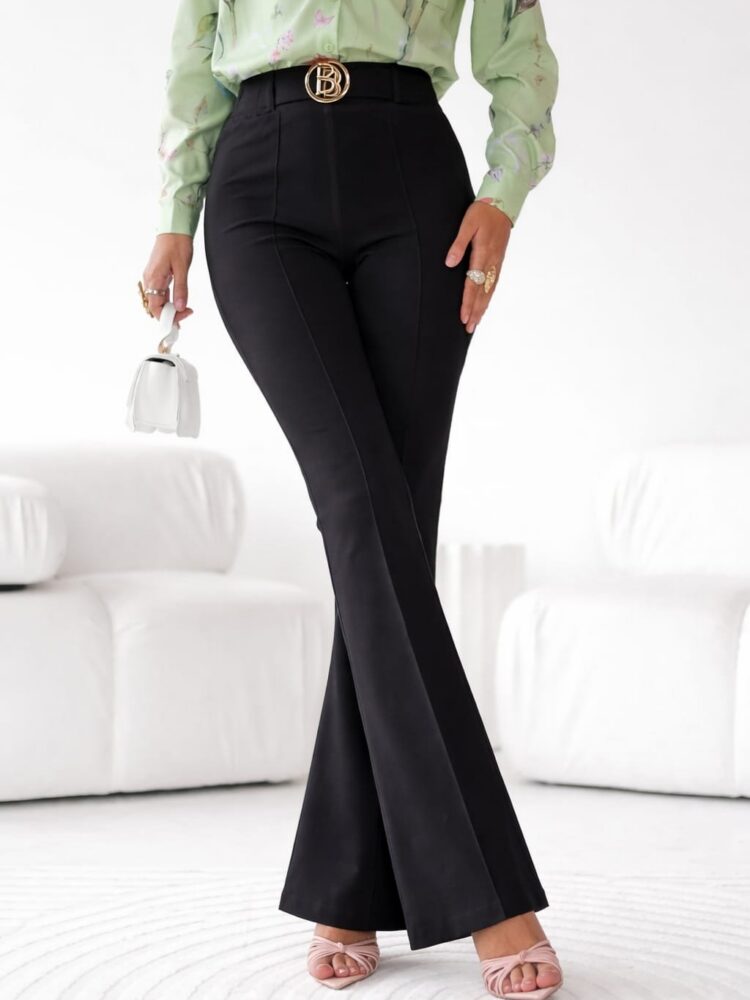 Spodnie typy dzwony wszyty pasek