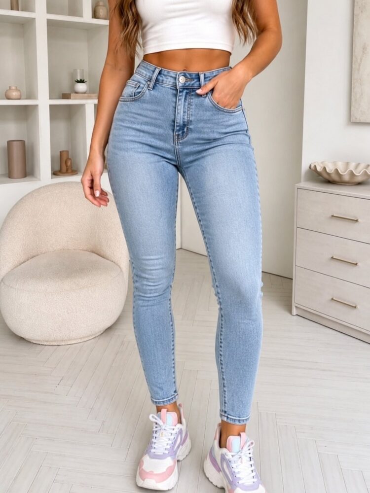 Elastyczne jeansy skinny serduszko