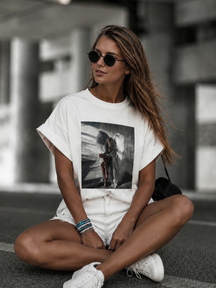 T shirt Angel Wings asymetryczny