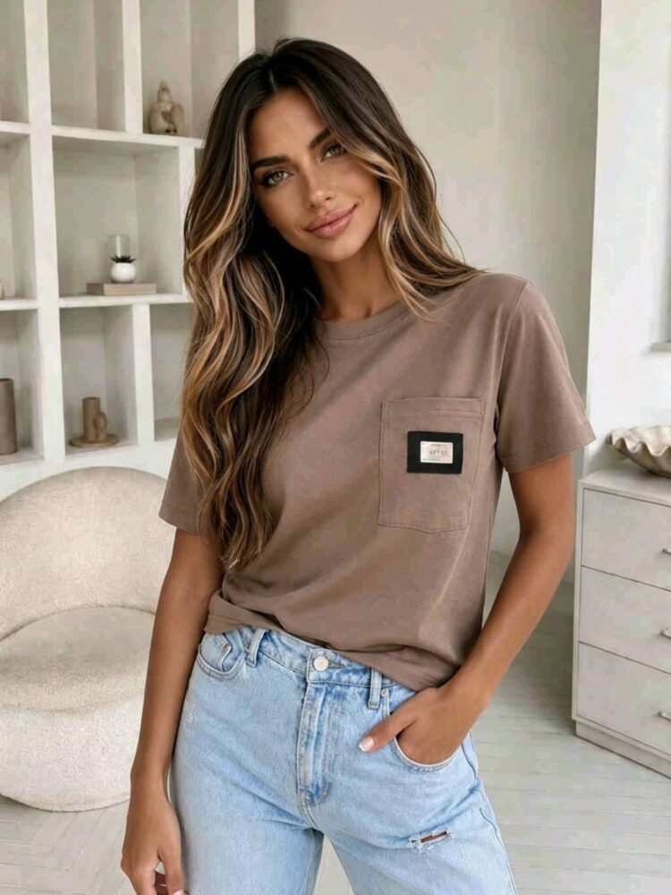 T shirt kieszonka naszywka od SH