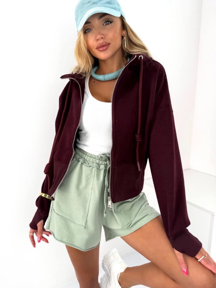 Bluza dresowa z kapturem z rękawem 2w1