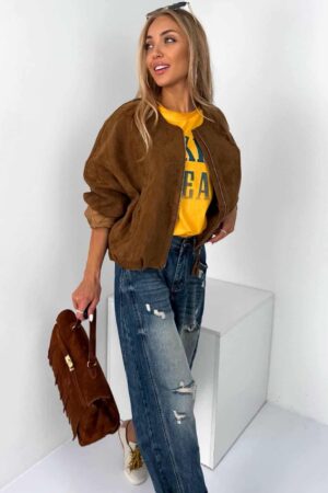 Kurtka ecoskóra zamszowa  oversize