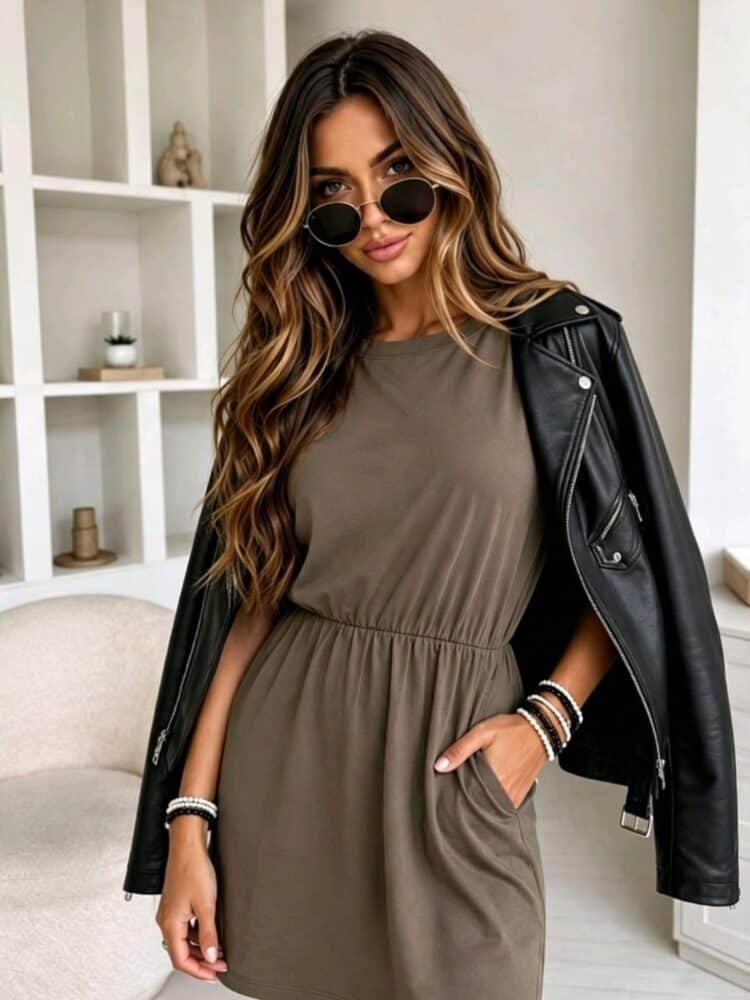 Basic dress with a boat neckline