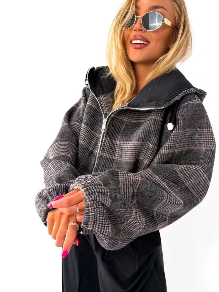 Kurtka oversize krata