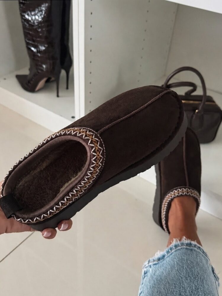 Buty ocieplone misiem na platformie