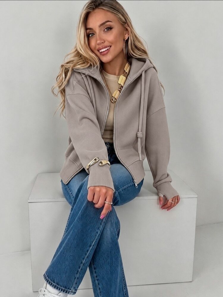 2-in-1 hooded tracksuit top with sleeves