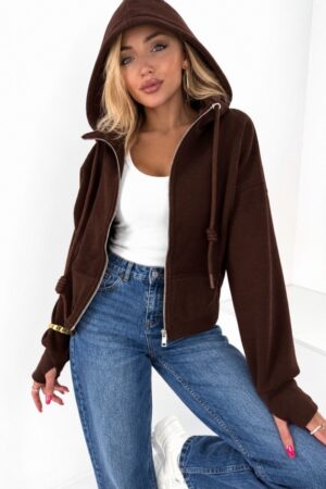 Bluza dresowa z kapturem z rękawem 2w1