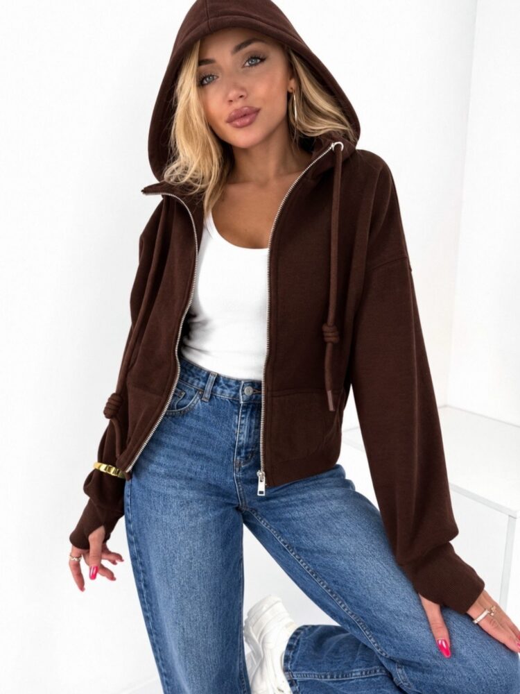 Bluza dresowa z kapturem z rękawem 2w1