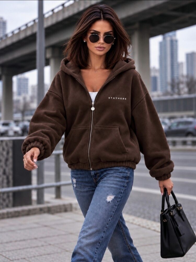 Soft SH zip-up fleece top