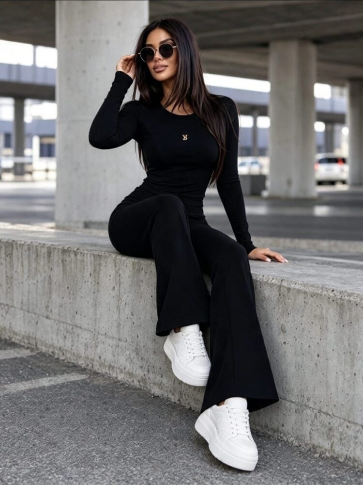 Velasatino soft knitwear set
